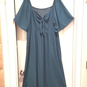 NEW Bloomchic Rich Teal Tie Front Dress 2x